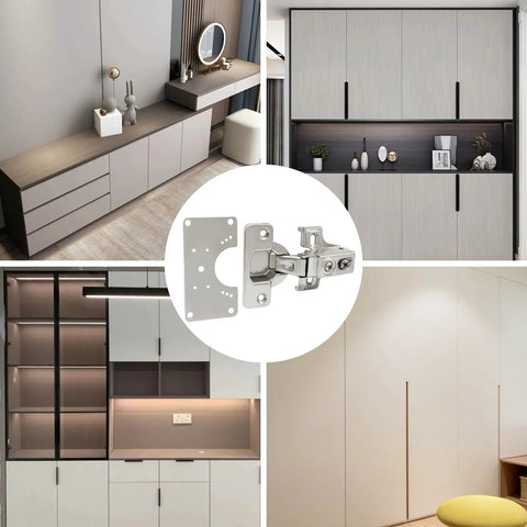 Cabinet Hinges Repair Kit With Stainless Steel Hinges And Repair Plates Including Screws No Nonsense Quick Fix For Loose Sagging Doors