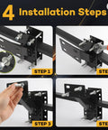 4 installation steps for Universal Spare Tire Carrier Mount For Utility Trailers And Boats, Fits 4, 5, 6 Lug Wheels