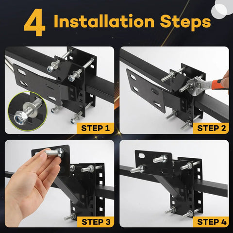4 installation steps for Universal Spare Tire Carrier Mount For Utility Trailers And Boats, Fits 4, 5, 6 Lug Wheels