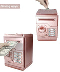 Cool Mini ATM Piggy Bank For Kids With Electronic Code Lock And Money Counter, Safe Coin Bank For Boys And Girls in Rose Gold