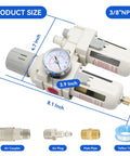 Dimensions of Three Eighths Inch Air Dryer For Compressor With Filter Regulator Lubricator FRL Combo And Water Oil Trap Separator
