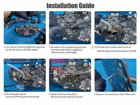 Installation guide for Heating Plate Desoldering Kit For Joysticks UniA Model Desolder Control Stick From Controller PCB