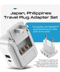 On The Go Multi Region Travel Power Adapter Kit with 2 US Outlets, USB-A, USB-C, SWadAPt attachments for Japan and Philippines