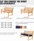 Measurement guide for Outdoor Bench Cushion 42 By 18 Inch Waterproof Patio Cushion with handle and ties, showing width and depth dimensions.