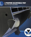 Close-up of the adjustable feet and ABS housing of the Beefy 1200 CFM Blower Fan With 3 Speed Settings, Heavy Duty ABS Housing, Impact Resistant.