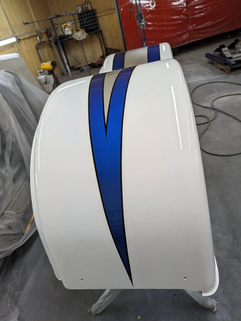 Texas Metal Blue Pearlescent Basecoat Auto Paint Gallon Includes Slow Thinner Ready Mix Formula For Vehicle Wraps Bangers Show Cars Pro Restos With Zero Candy Needed on vehicle parts with blue stripes.