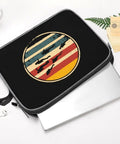 Scuba Inspired 14 Inch Laptop Sleeve And Protective Carry Case with retro design, holding a laptop and accessories, snowflake cloth.