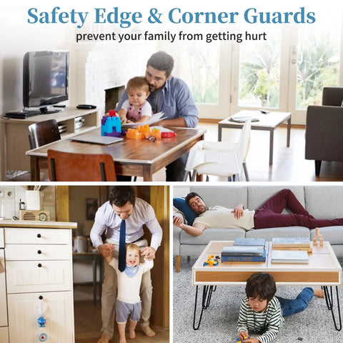 Baby Proof Edge Protector Set With Silicone Corner Guards For Tables Desks Cabinets And Cribs Six Point Six Feet Long Edge Strip And Four Corner Cushions Kid Safe Bumper Protectors To Stop Injuries And Keep Furnishings Smooth
