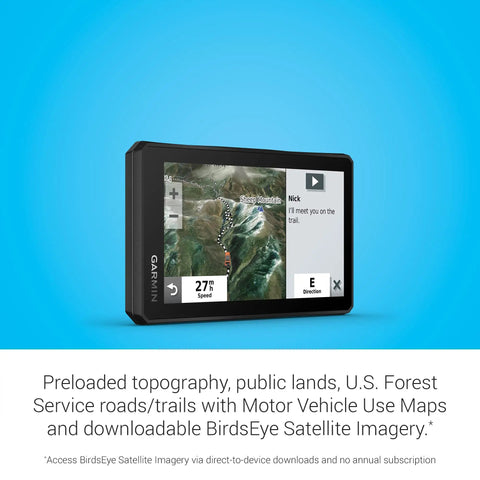 Tread Powersport Off Road Navigator with Topographic Maps and Land Boundaries, 5.5 Inch Touchscreen showing maps on screen