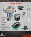 KT735 KT740 Carburetor Kit for 7000 Series Engines 22HP Through 26HP Drop In OEM Replacement components displayed