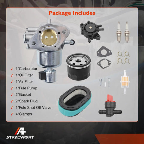 KT735 KT740 Carburetor Kit for 7000 Series Engines 22HP Through 26HP Drop In OEM Replacement components displayed