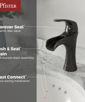 Jaida Single Handle Bathroom Sink Faucet With Waterfall Spout Deck Mounted Single Hole Installation Tuscan Bronze Finish on marble sink.