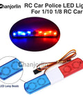 One Tenth RC Police Lights LED Flashing Lamp Kit With Nine Modes for Off Road Crawlers and Rally Trucks, red and blue lights