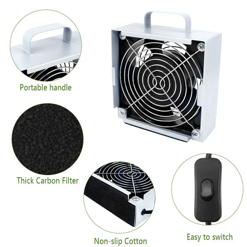 Soldering Smoke Absorber With Carbon Filter Fume Extractor Fan for DIY Desoldering And Rework Station Low Noise Odor Control