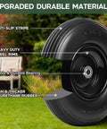 Cutaway view of 13 Inch Solid Flat Free Replacement Tire And Wheel 4.00-6 With Five Eighth Inch Axle Bore for outdoor use
