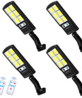 Solar Powered Motion Sensor Outdoor Lights 6000 Lumens LED IP67 Waterproof Wall Lights With Remote Control, 4 Pack