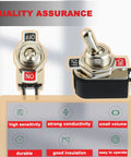 Heavy Duty SPST Rocker Toggle Switch 2 Pin On Off Latching With Leads 6A At 125VAC And 3A At 250VAC For Car Truck Boat Marine Black Shell