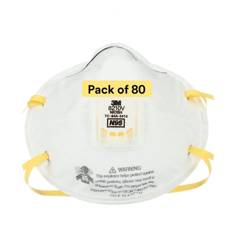 Particulate Respirator With Cool Flow Valve For Smoke Dust And Woodworking, NIOSH Approved Disposable Mask Pack Of 80, Adjustable Nose Clip For Secure Fit, All Day Comfort For Grinding Sanding Sawing And Sweeping