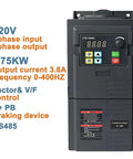 220V Variable Frequency Drive VFD Inverter For Three-Phase Motors Range 0.75kW To 5.5kW Smooth Soft Start Precise Speed Control RS485 Communication Industrial Workhorse Motor Controller For VFD Applications, front panel