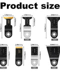 Boss Grade 22 Piece Titanium Oscillating Saw Blade Set For Metal And Wood Universal Multi Tool Blades Kit sizes displayed