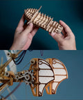 3D Wooden Spaceship Puzzle Kit For Adults, DIY Spacecraft Model Build detail showing laser-cut wood pieces and wing parts