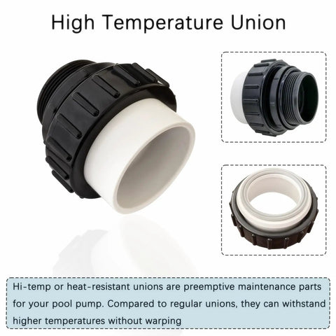 4 Pack 2 Inch Hi Temp Unions For Pool Pumps 2 MIP To 2 PVC Union Fittings heat-resistant design
