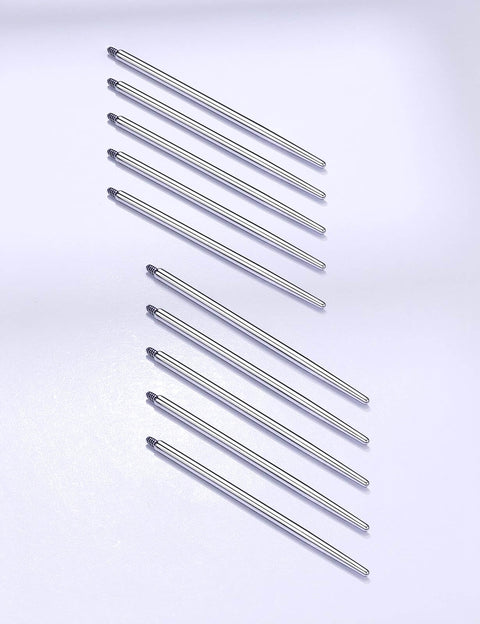 10-piece 16G Straight Piercing Taper Insertion Pin Set For Internally Threaded Nose Septum Lip Rings Labret Medusa Tragus Helix Cartilage
