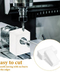 Two Pack HDPE Plastic Blocks 2 In By 3 In By 6 In High Density Polyethylene for DIY projects being machined on tool station.