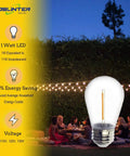 S14 LED Outdoor String Light Bulbs 2200K Warm White Shatterproof And Waterproof Edison Vintage Style illuminating a backyard gathering