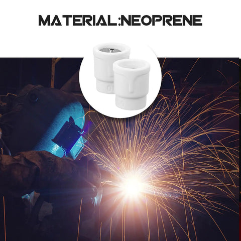 Premium 2-Piece Ceramic TIG Welding Torch Cup Shields for High Temp Argon Arc with precision machined white ceramic nozzles.