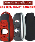 Subaru Key Fob Cover With Keychain Soft TPU Case 4 Button Fit BRZ Legacy Outback Ascent Crosstrek Forester WRX Remote