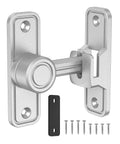 Heavy Duty 90 Degree And 180 Degree Barn Door Lock Made From Rust Proof Zinc Alloy with screws, for indoor and outdoor security use.