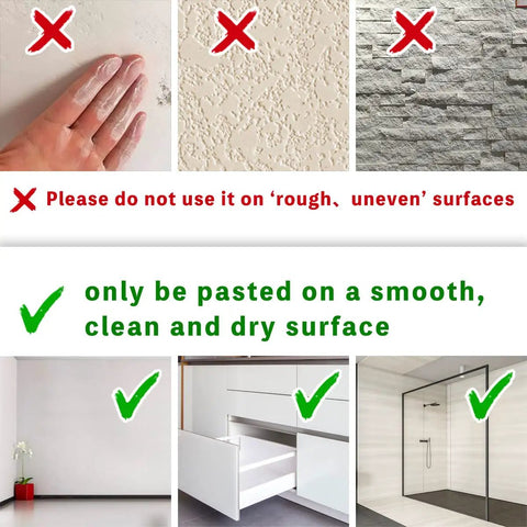 Easy Peel and Stick Wallpaper 20.8 by 393 Inches Removable Self Adhesive Non Woven Wall Covering with guidelines on suitable surfaces