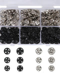 Must-Have Snap Button Kit For Fabric Sewing With 140 Pairs In Black And Silver All In One Variety Pack For Clothing Repair And Do-It-Yourself Craft Projects Includes Three Practical Sizes For Different Fabrics