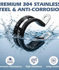 20 Pack One Half Inch And 1 Inch Cable Clamps Kit 304 Stainless Steel Rubber Cushioned Clips splashing in water