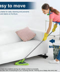 Triharyar Heavy Duty Appliance Rollers With 360 Degree Swivel Wheels And Telescopic Adjustable Legs For Moving Furniture Safely On Any Floor Surface High Capacity Support Up To Six Sixty Pounds Effortlessly, shown moving a sofa with ease.