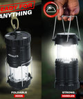 4 Pack Solar Camping Lanterns Rechargeable LED with USB Solar and AA Battery Power Bank Function with handles and hooks