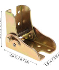 Real-Deal Heavy Duty Foldable Iron Hinges With Self Locking Mechanism for 90 Degree Right Corner Tables, showing measurements