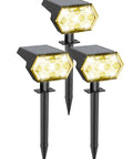 Upgraded Outdoor Solar Lights IP65 Waterproof 92 LED Spotlights with flexible solar panel for yards and gardens