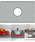 Silicone Kitchen Sink Mat With Non Slip Design, Stable Farmhouse Sink Protector For Stainless Steel Drainboard, Gray