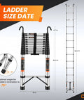 Heavy Duty Telescoping Ladder Sixteen And A Half Foot Extension With Hooks shown collapsed and extended