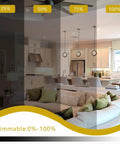 Image showing dimmable lighting levels from 0% to 100% in a modern kitchen with GU10 25 Watt Halogen Bulb 120V Replacement Warming Light