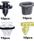 45 Piece Wheel Well Opening Molding Clips And Fender Flare Retainer Kit including black, gray, white, yellow clips for Nissan models