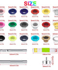 Colorful Grommet And Eyelet Kit With 680 Pieces In 17 Colors Includes Three Sixteenths Inch Metal Eyelets For Shoes Belts Clothes Bags And Crafts Plus Installation Tool Measuring Tape And Durable Storage Box For DIY Projects