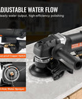 Wet Polisher 800W with six variable speeds and seven polishing kits, 4 inch concrete grinder for marble granite tile and stone, GFCI switch included, wet grinding for a smooth pro grade finish, with adjustable water flow.