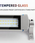 Close-up of LED Machine Light 20W IP67 Explosion Proof Light For CNC Machines And Lathe showing tempered glass and mounting bracket.