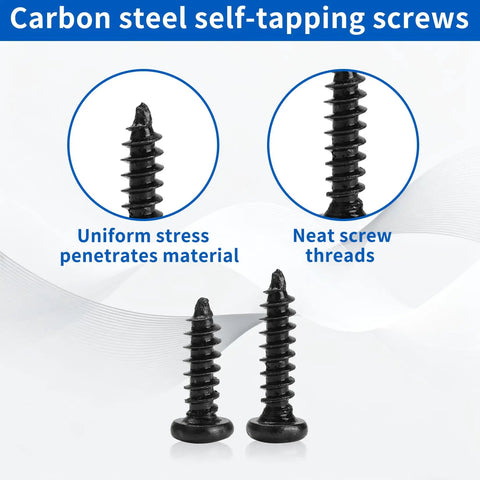 1300 Pcs Wood Screws Assortment Kit M2 M2.5 M3 Self Tapping Phillips Pan Head Screws for Wood and Plastic DIY Projects