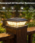 Slick 16 Pack Black Solar Post Cap Lights For 4X4 Wooden Or Vinyl Fences Waterproof dual warm and cool white switch on wet post.