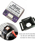 FPV GPS Module BZ251 with Bracket and M10 Chip GNSS Receiver, shown with 3D printed mount for drones and RC vehicles.