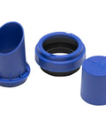 5 Gallon Paint Pour Spout For Buckets With Lid Spout And Multi Pail Fit Mess Free Pouring Tool Fits Plastic And Metal Pails Three Pull Apart Fittings Easy Spill Proof Pouring Accessory, blue parts